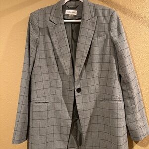 Calvin Klein Grey and Black Oversized Blazer
